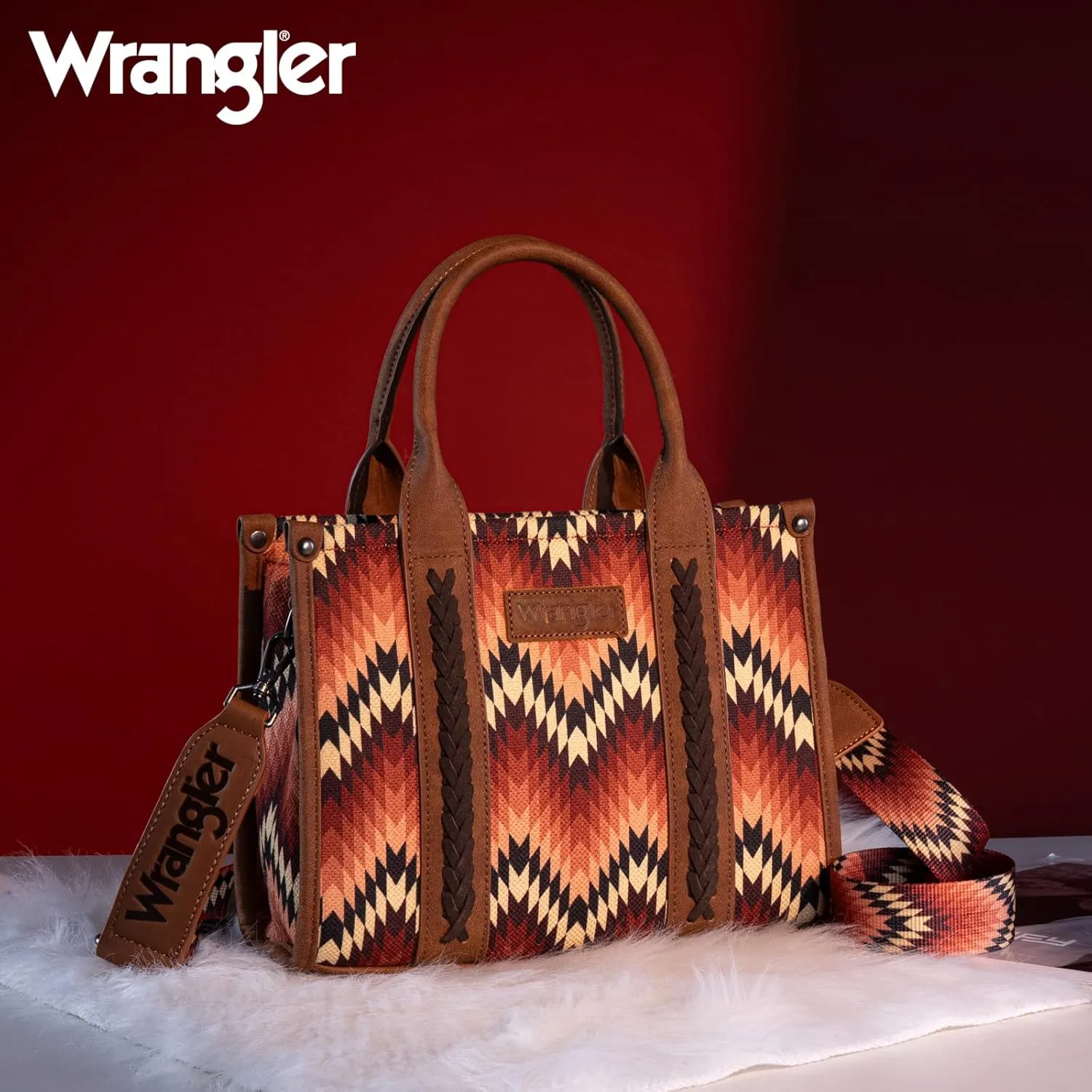 Montana West X Wrangler Tote Bag for Women Boho Aztec Shoulder Purse Top Handle Satchel Handbag