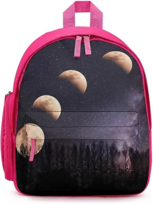 Moon Phases Night Star Cute Backpack Shoulders Bag Casual Daypacks Travel Back Pack for Camping Hiking Pink-style