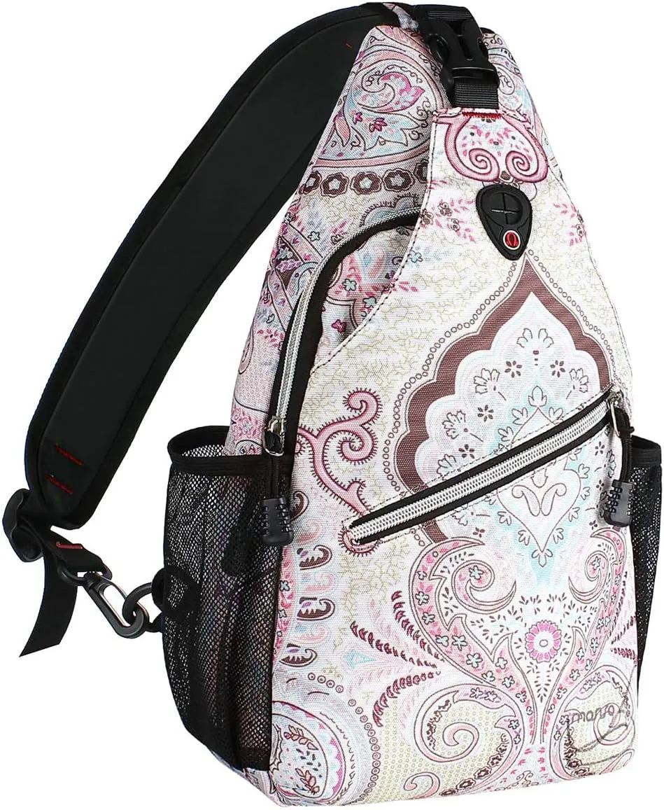 MOSISO 13 inch Sling Backpack, Multipurpose Hiking Daypack Outdoor Rope Crossbody Chest One Shoulder Bag, National Style