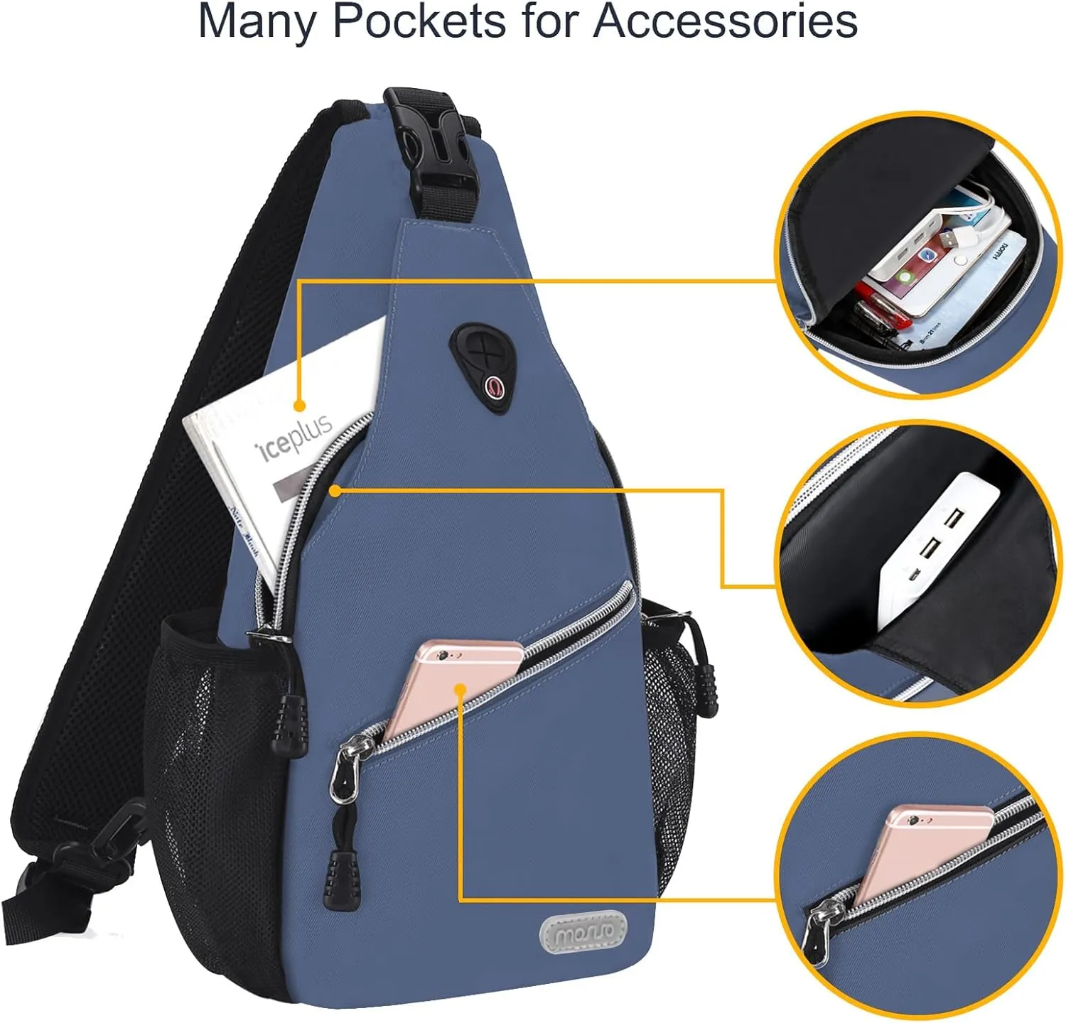MOSISO Mini Sling Backpack,Small Hiking Daypack Travel Outdoor Casual Sports Bag