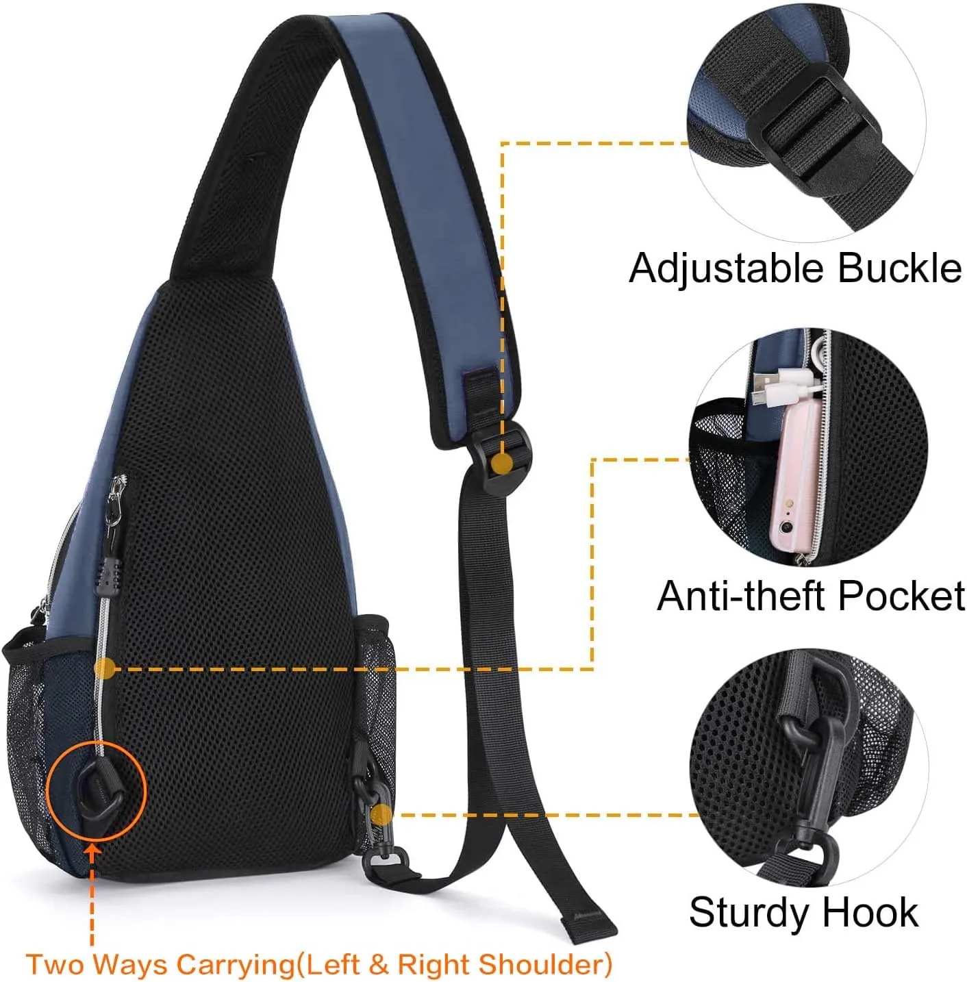 MOSISO Mini Sling Backpack,Small Hiking Daypack Travel Outdoor Casual Sports Bag