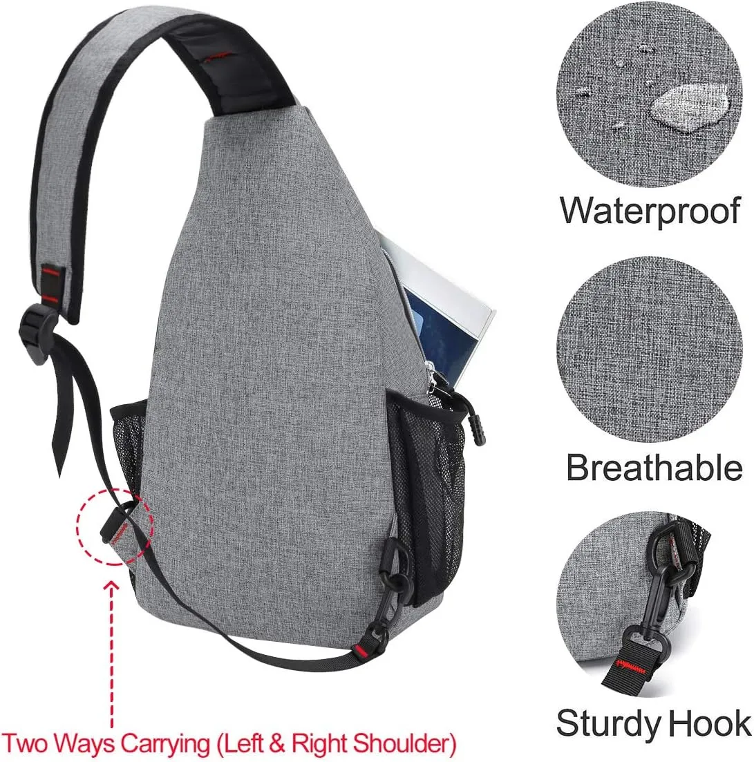 MOSISO Rope Sling Backpack (Up to 13 inch), Multipurpose Crossbody Chest One Shoulder Outdoor Travel Hiking Daypack