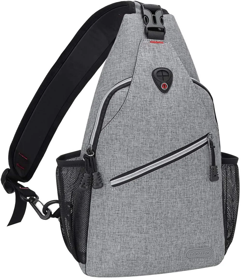 MOSISO Rope Sling Backpack (Up to 13 inch), Multipurpose Crossbody Chest One Shoulder Outdoor Travel Hiking Daypack
