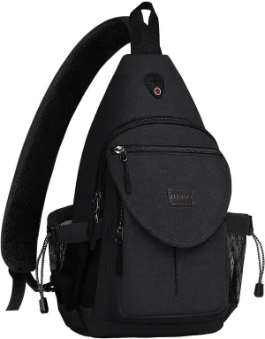 MOSISO Sling Backpack,Canvas Crossbody Hiking Daypack Bag with Anti-theft Pocket
