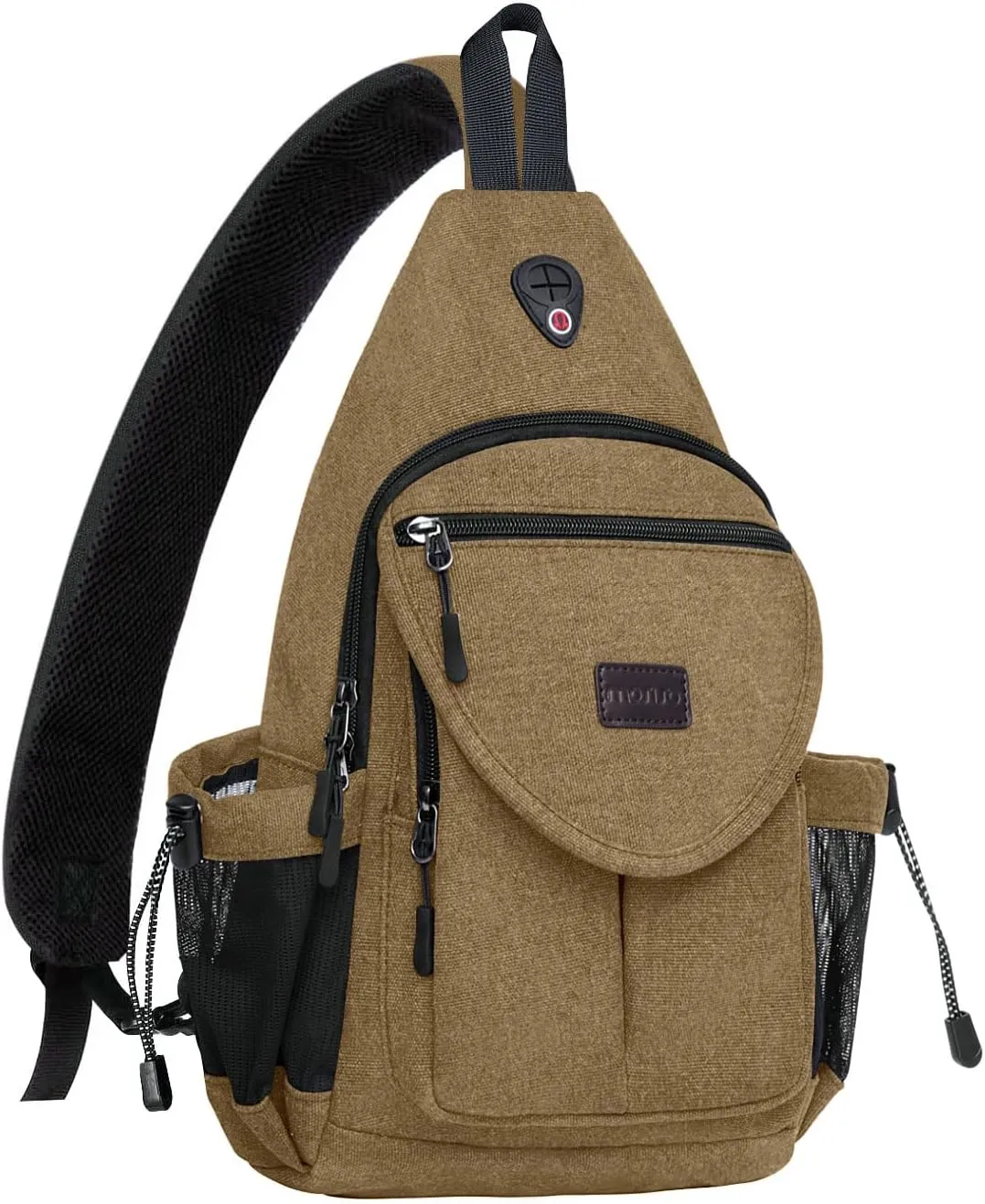 MOSISO Sling Backpack,Canvas Crossbody Hiking Daypack Bag with Anti-theft Pocket