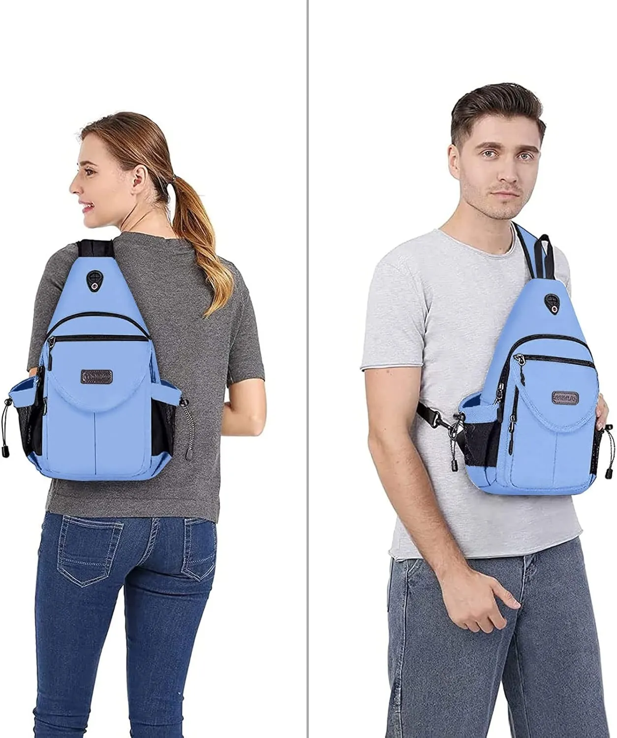 MOSISO Sling Backpack,Canvas Crossbody Hiking Daypack Bag with Anti-theft Pocket