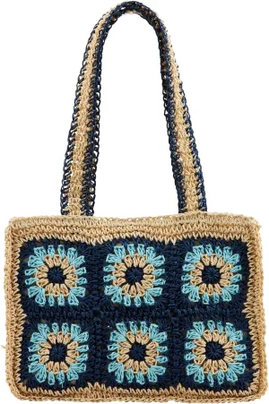Mud Pie Women's Floral Crochet Mini Tote