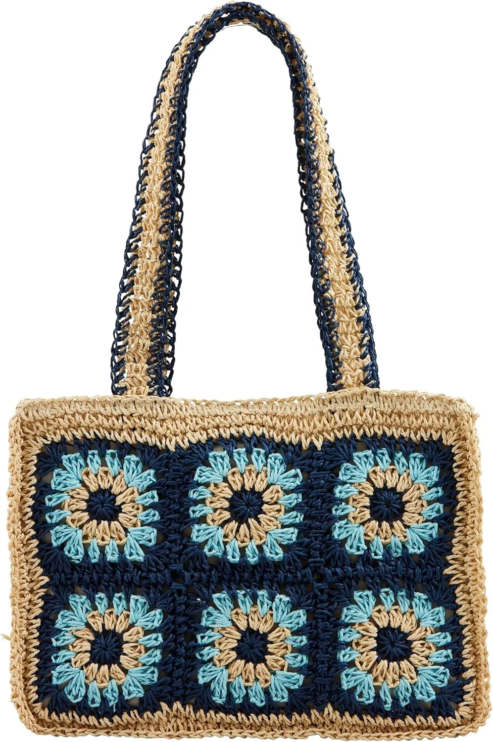 Mud Pie Women's Floral Crochet Mini Tote