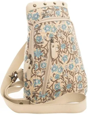Myra Bag Sling Bag for Women - Western Upcycled Leather Crossbody Handbag Mocha Ivory