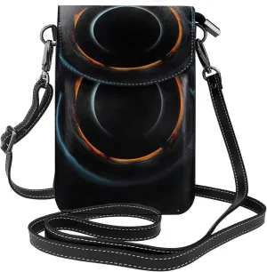 Mysterious Cosmic Black Holes Zippered Crossbody Bag, Women'S Shoulder Bag With Card Slot, Removable Shoulder Strap, 7.6 X 4.9 In.