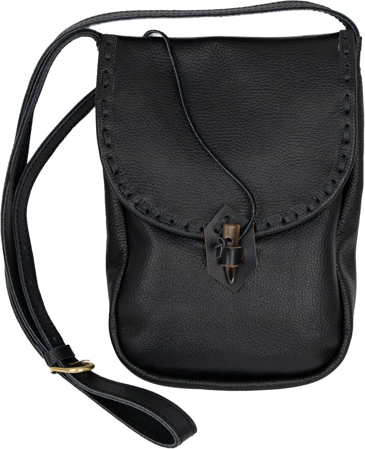 Mythrojan Viking Leather Belt Bag - Medieval & Renaissance Costume Accessories - LARP Waist Bag - Cosplay Coin Purse - Antique Vintage Coin Pouch