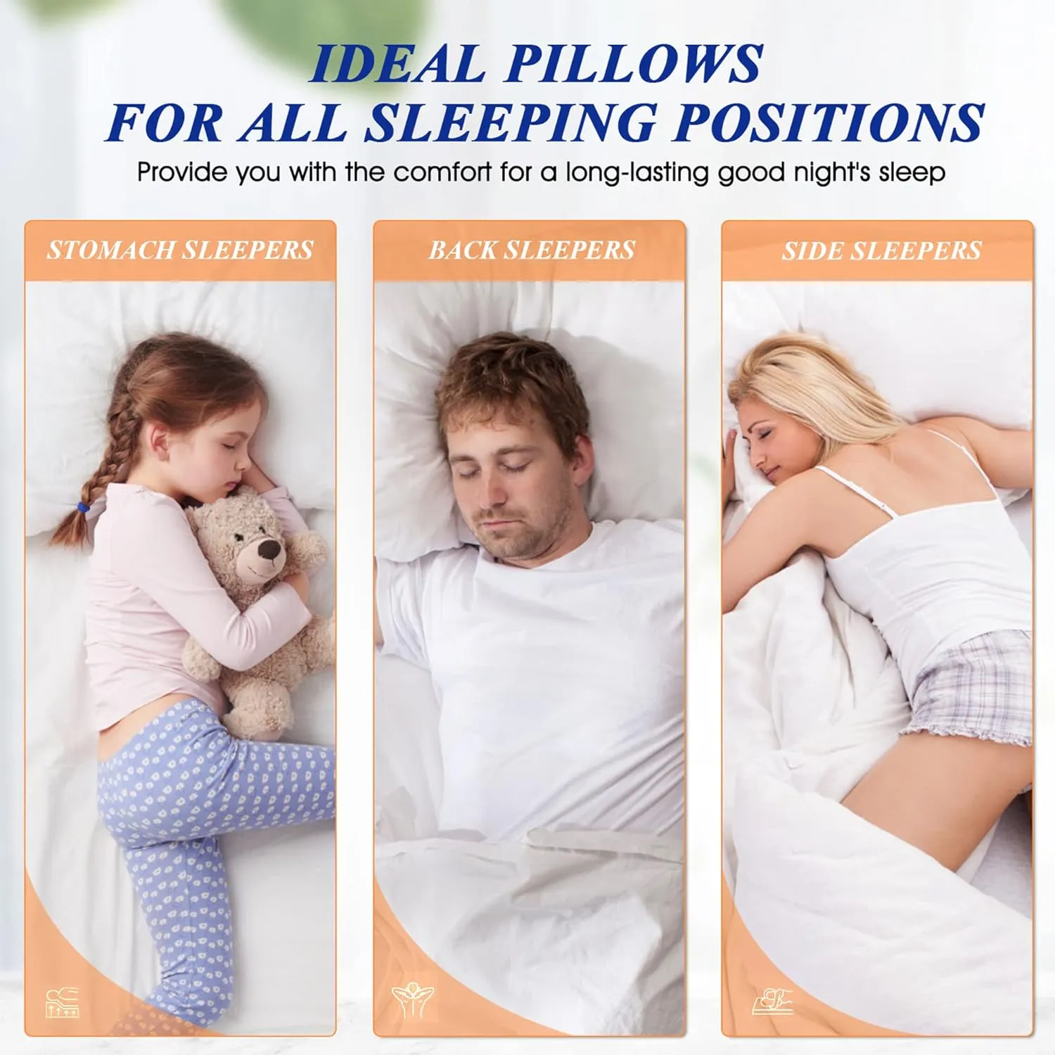 MZOIMZO Supportive Firm Bed Pillows for Sleeping- Queen Size Set of 2, Cooling Hotel Quality with Premium Soft Down Alternative Fill for Back, Stomach or Side Sleepers, 20''x30''