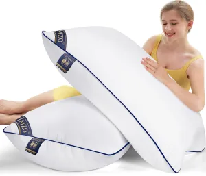 MZOIMZO Supportive Firm Bed Pillows for Sleeping- Queen Size Set of 2, Cooling Hotel Quality with Premium Soft Down Alternative Fill for Back, Stomach or Side Sleepers, 20''x30''