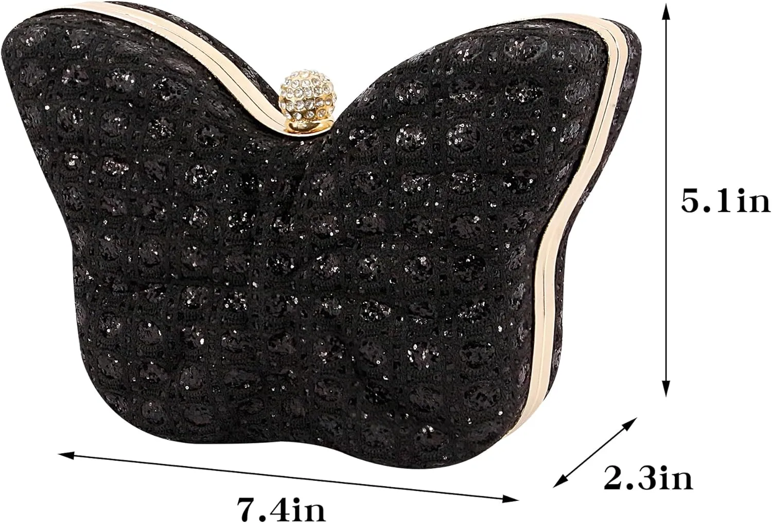 Naimo Womens Butterfly Clutch Bag Glitter Evening Bag Mini Handbag Sparkly Shoulder Chain Purse