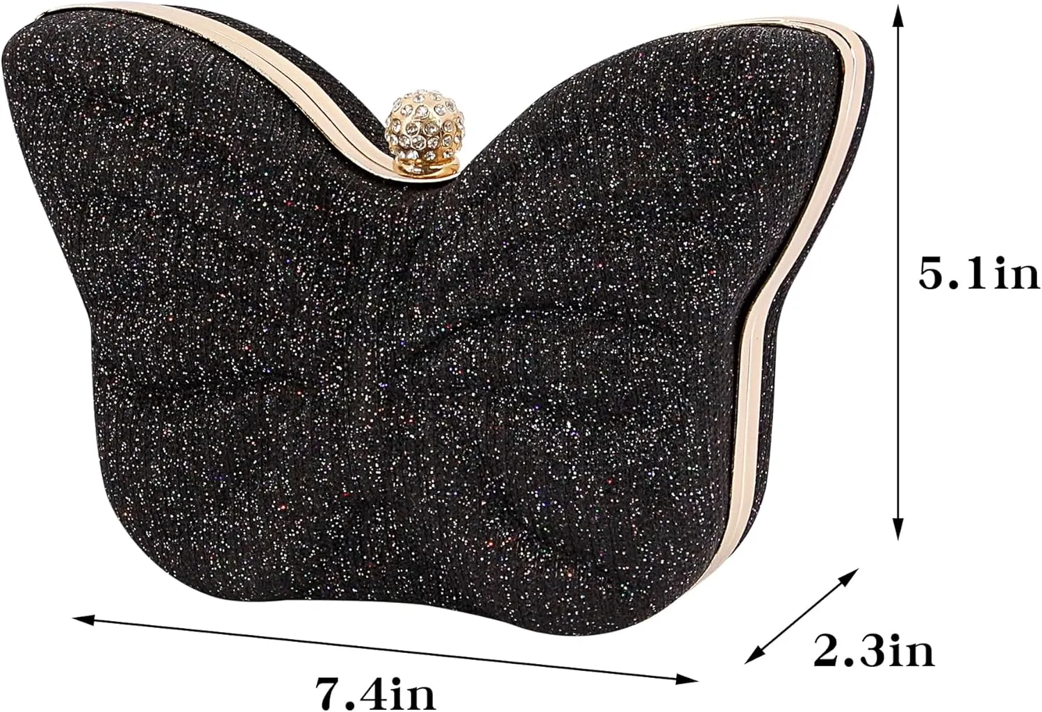 Naimo Womens Butterfly Clutch Bag Glitter Evening Bag Mini Handbag Sparkly Shoulder Chain Purse