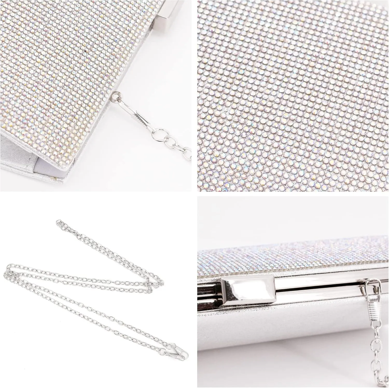 Naimo Women's Sequin Rhinestone Evening Bag Elegant Glitter Clutch Handbag Purse
