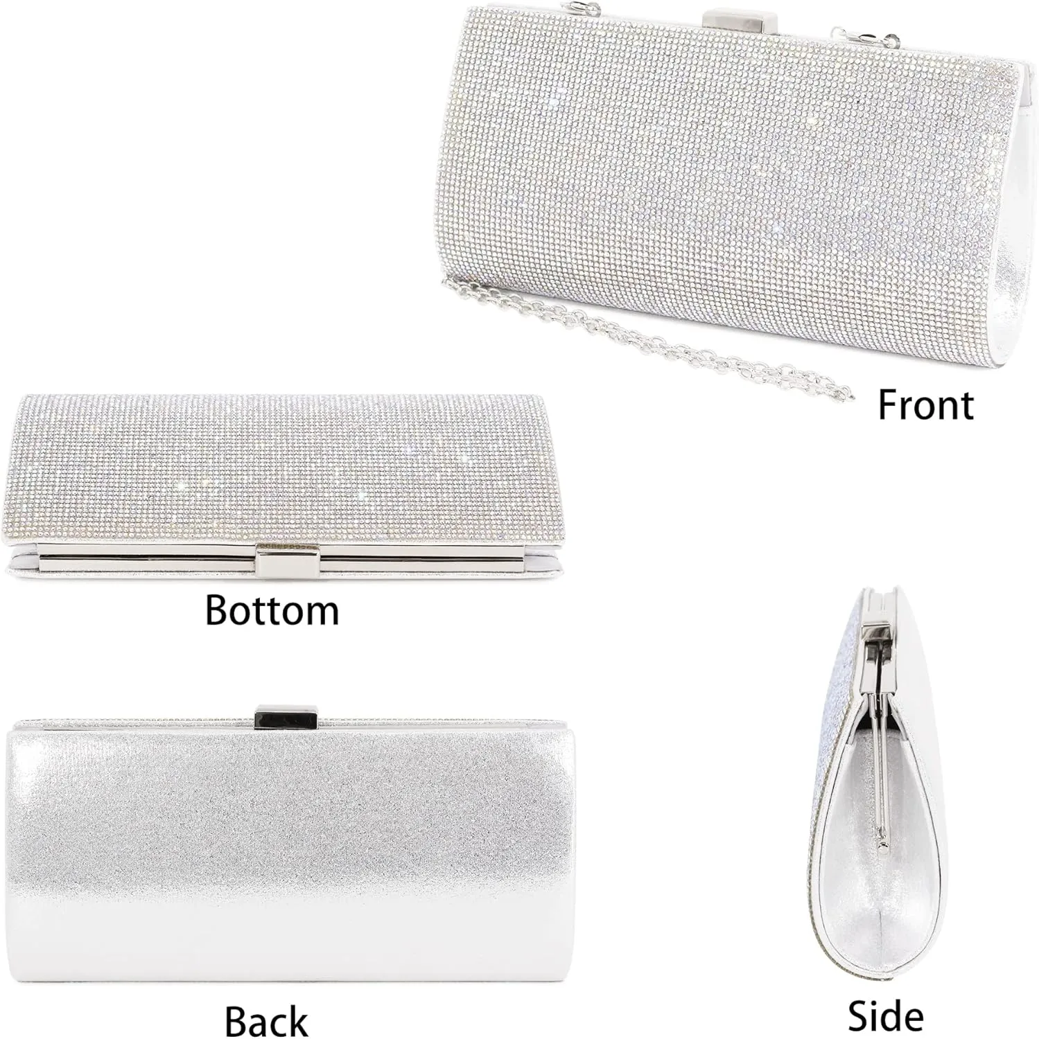 Naimo Women's Sequin Rhinestone Evening Bag Elegant Glitter Clutch Handbag Purse