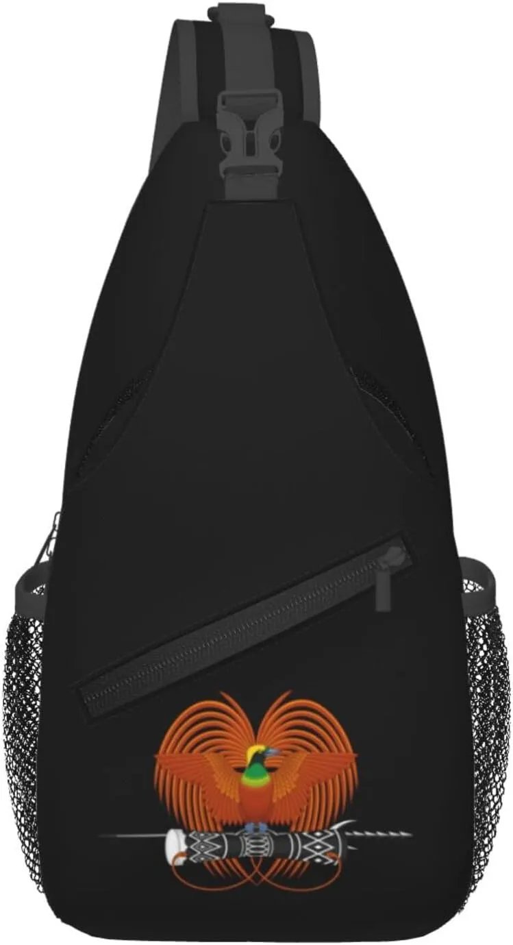 National Emblem of Papua New Guinea Crossbody Bags For Women Men Chest Backpack Gym Shoulder Bag Travel Outdoor Sports Casual Crossbody Bags
