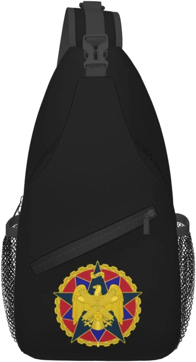 National Guard Bureau Organizational Badge Crossbody Bags For Women Men Chest Backpack Gym Shoulder Bag Travel Outdoor Sports Casual Crossbody Bags