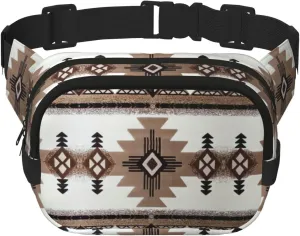 Native American Print Waist Purse Square Double Layer Waist Bag Unisex Workout Crossbody Designer Bag