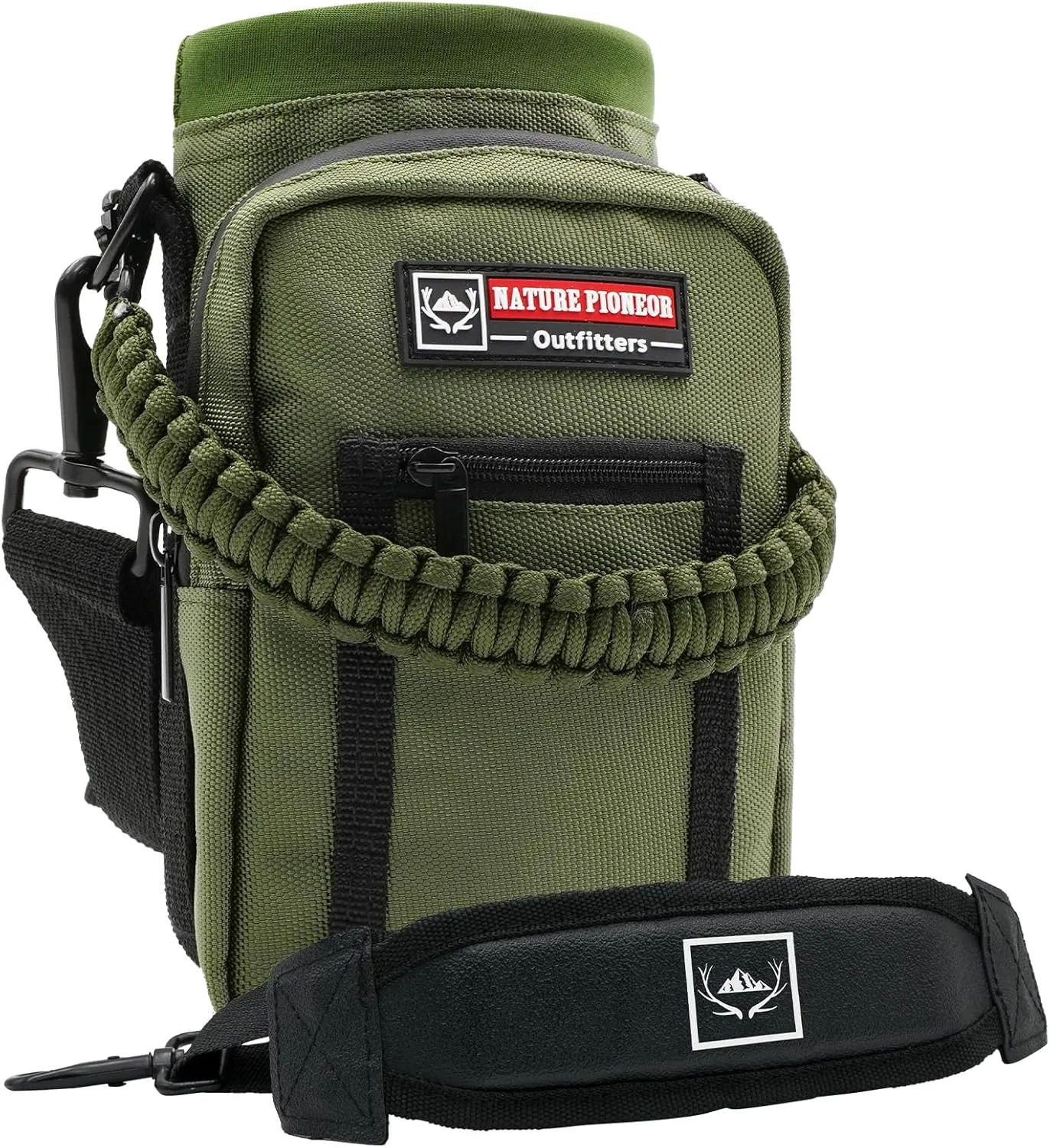 NATURE PIONEOR Water Bottle Holder with Strap 25 32 40 64 oz Insulated Water Bottle Carrier Sling Sleeve for Hiking,Outdoor Camping,Gym