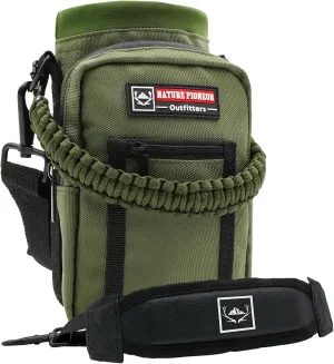 NATURE PIONEOR Water Bottle Holder with Strap 25 32 40 64 oz Insulated Water Bottle Carrier Sling Sleeve for Hiking,Outdoor Camping,Gym