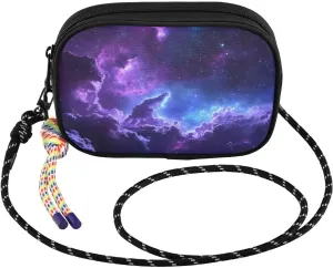 Nebula Purple Blue Small Crossbody Bags for Women Cell Phone Purses Shoulder Bag Handbag with Adjustable Strap