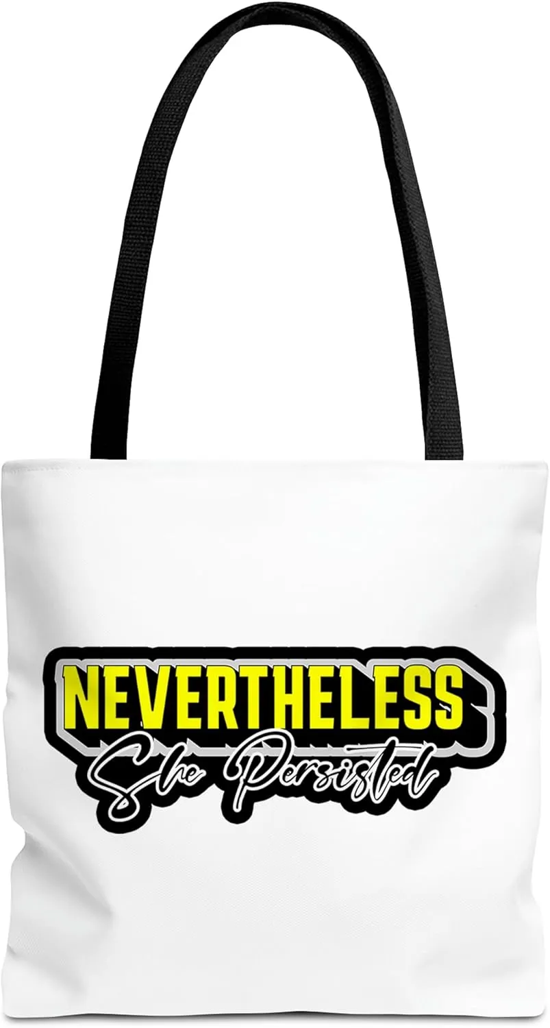 Nevertheless She Persisted Tote Bag for Women Men Casual Tote Bag Cloth Canvas Shopping Bags With Handles Cute Bags Everyday Use 16" x 16" Aesthetic Gift ID44998