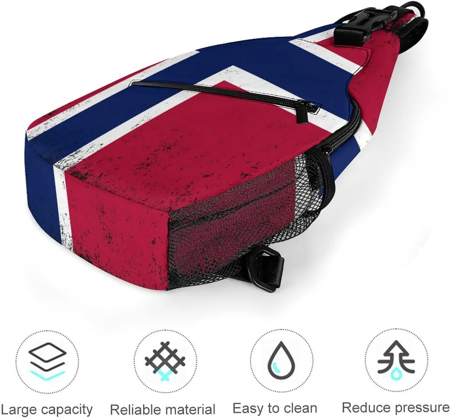New Zealand Flag Vintage Sling Bag Crossbody Chest Bag Shoulder Bag For Travel Hiking Cycling Camping