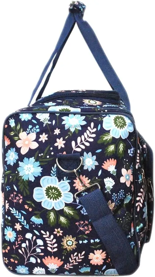 NGIL Canvas 23" inch Duffle Bag (Pastel Floral-Navy)