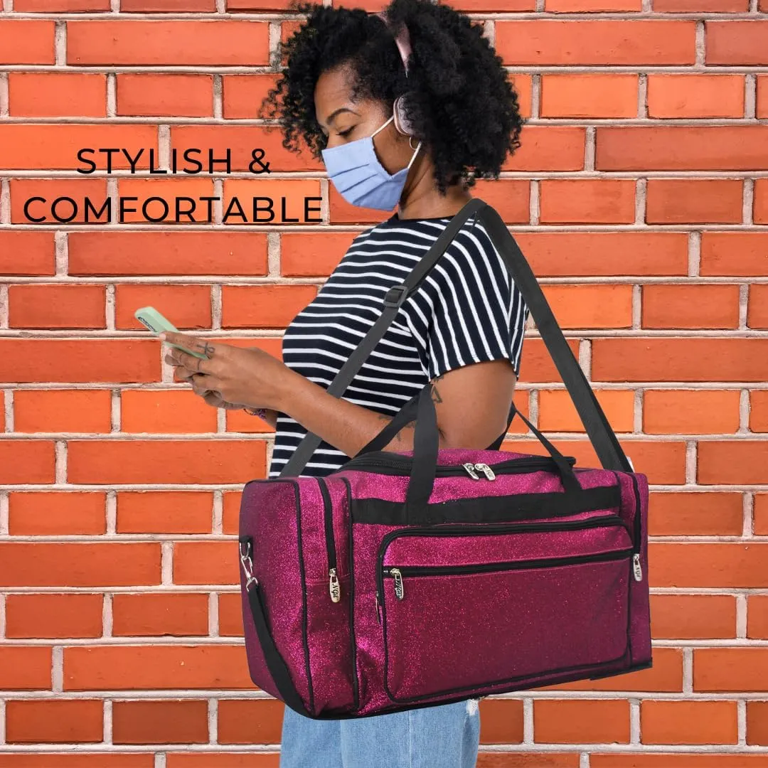NGIL Canvas 23" inch Duffle Bag (Pastel Floral-Navy)