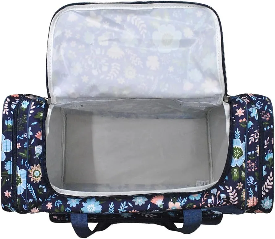 NGIL Canvas 23" inch Duffle Bag (Pastel Floral-Navy)