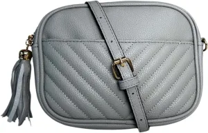 NGIL Women's Faux Leather Chevron Quilted Crossbody Bag Stylish Trendy Small Shoulder Lightweight Zippered Travel Purses