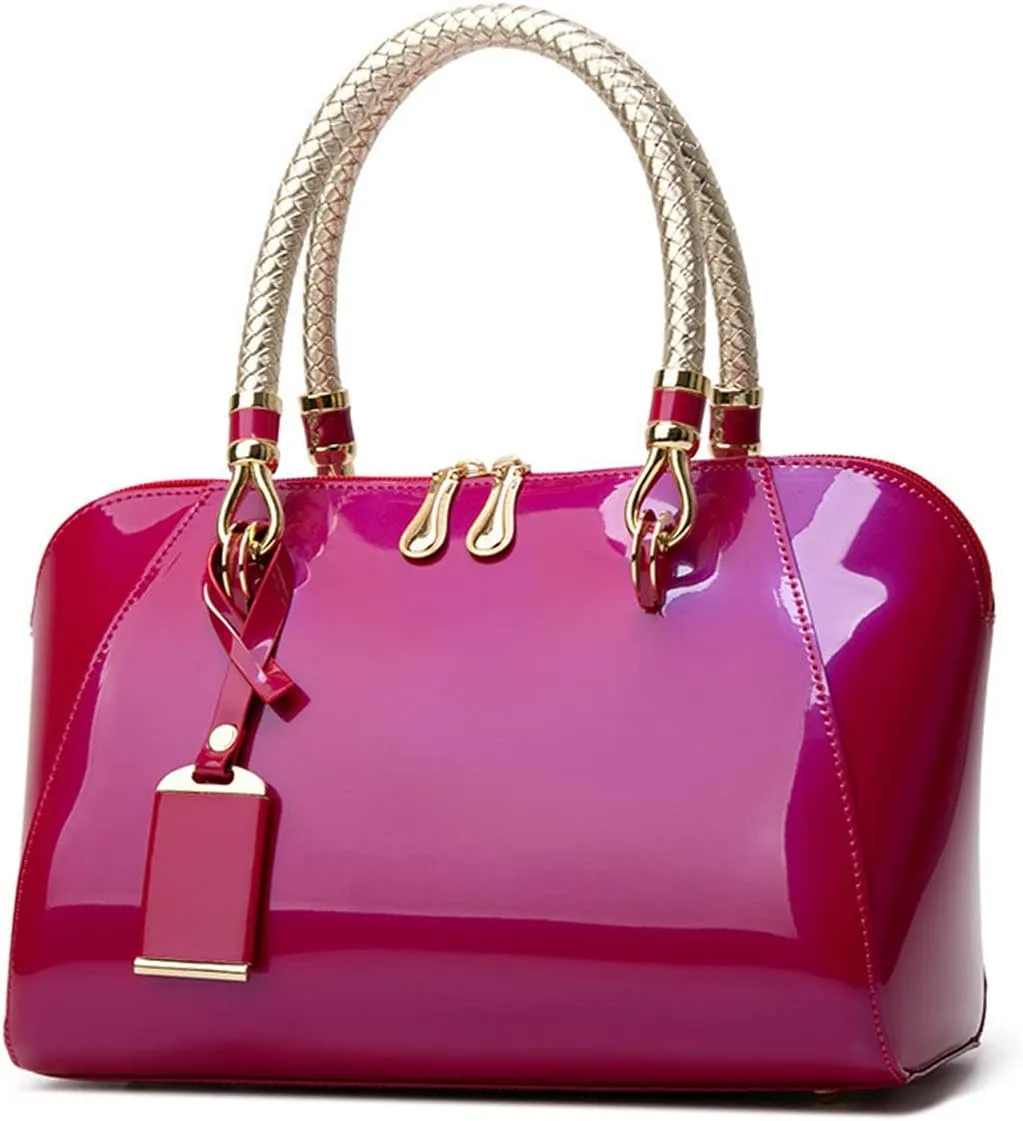 NICOLE & DORIS Women's Handbag Purses - Patent Leather Top-handle Bags & Elegant Clutches for Evening & Small Shoulder Bags