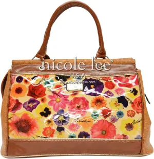 Nicole Lee Cate Metallic Garden Overnight Boston Bag, Brown, One Size