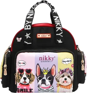 Nicole Lee NIKKY Best Buddies Convertible Handbag, Nylon Fabric, Multiple Pockets, Shoulder Straps included