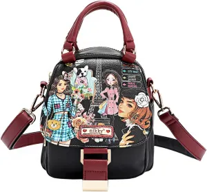 Nicole Lee NIKKY Vegan Leather Convertible Shoulder Bag, Dual Handle