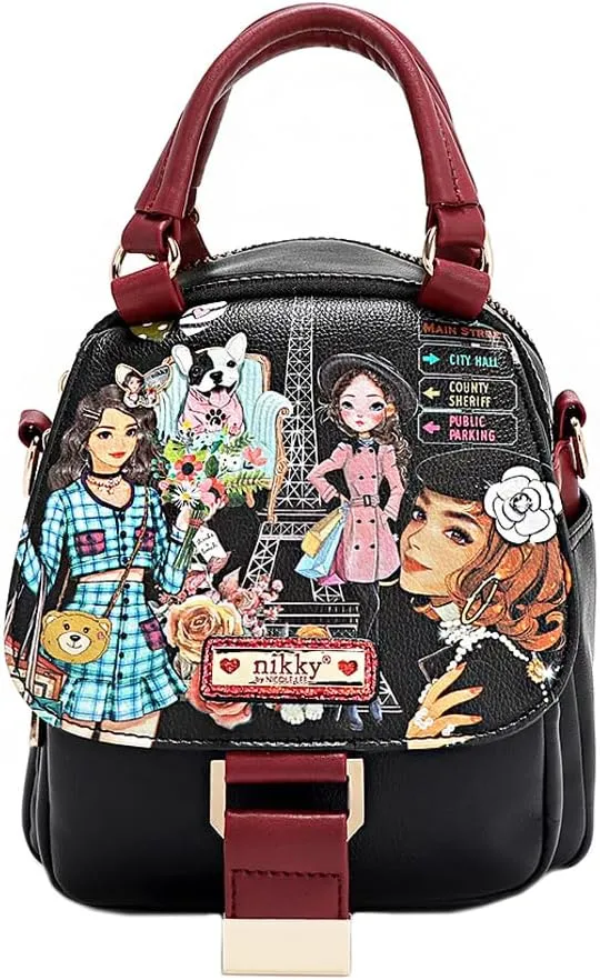 Nicole Lee NIKKY Vegan Leather Convertible Shoulder Bag, Dual Handle