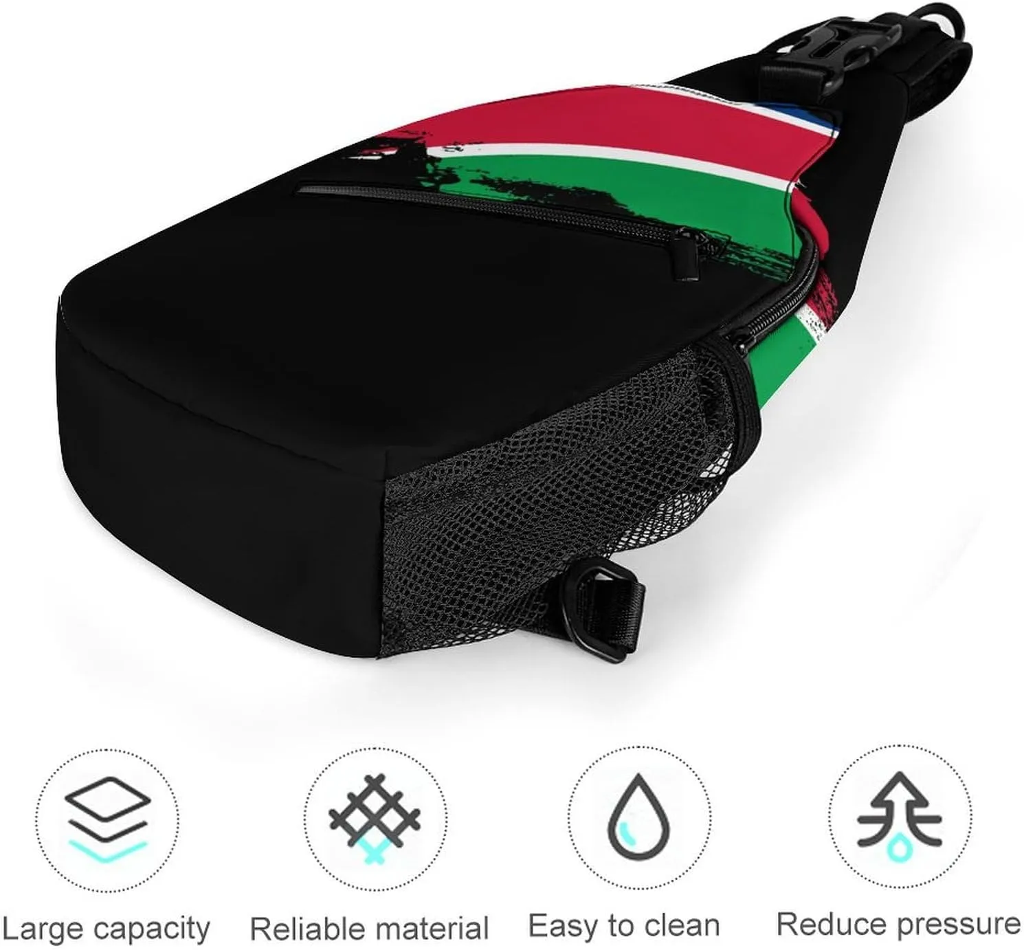 Nigeria Flag Brush Stroke Sling Bag Crossbody Chest Bag Shoulder Bag For Travel Hiking Cycling Camping