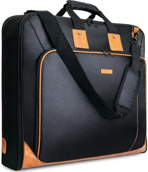 Noozion Garment Bag for Travel Large Leather Carry On Suit Bag Hanging Travel Suit Bags Waterproof Suitcase Luggage Bag for Men Women Business Trips with Shoulder Strap