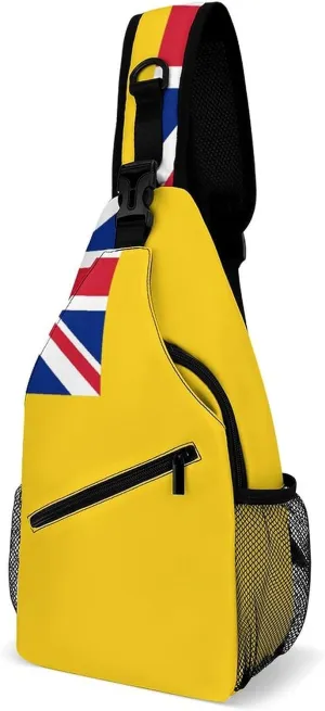North Ossetia Flag Sling Bag Crossbody Chest Bag Shoulder Bag For Travel Hiking Cycling Camping