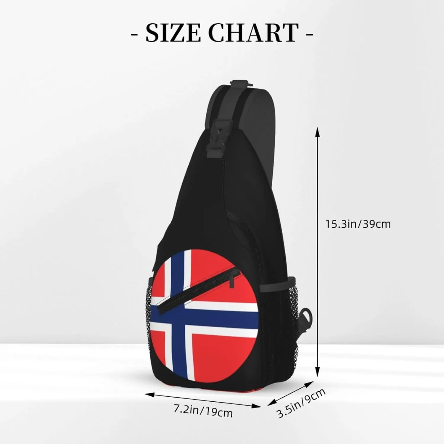 Norway Norwegian Flag Round Chest Sling Bag Crossbody Shoulder Backpack Bag Gym Cycling Daypack Travel Hiking Cross Bag
