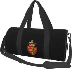 Norwegian Coat of Arms Norway Convertible Garment Bag with Shoulder Strap, Carry on Garment Duffel Bag for Men Women - Rolling Foldable for Travel Luggage Bags (Black)