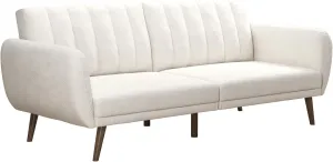Novogratz Brittany 81.5" Futon Sofa Bed and Couch Sleeper, Ivory Boucle