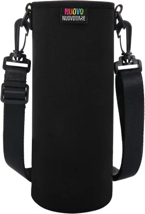 Nuovoware Water Bottle Carrier Bag, Premium Neoprene Portable Insulated Water bottle Sling Holder Bag 1000ML with Adjustable Shoulder Strap for Men Women Hiking, Sling Bottle Bag Case