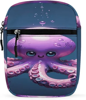 Octopus Purple Small Satchel Mini Crossbody Sling Bag Shoulder Bag for Men Women Workout Travelling