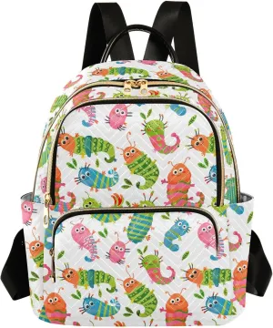 ODAWA Back Pack Purse, Anti-theft Work Backpack Cute Caterpillar Travel Bag for Women Travel Backpack Lightweight