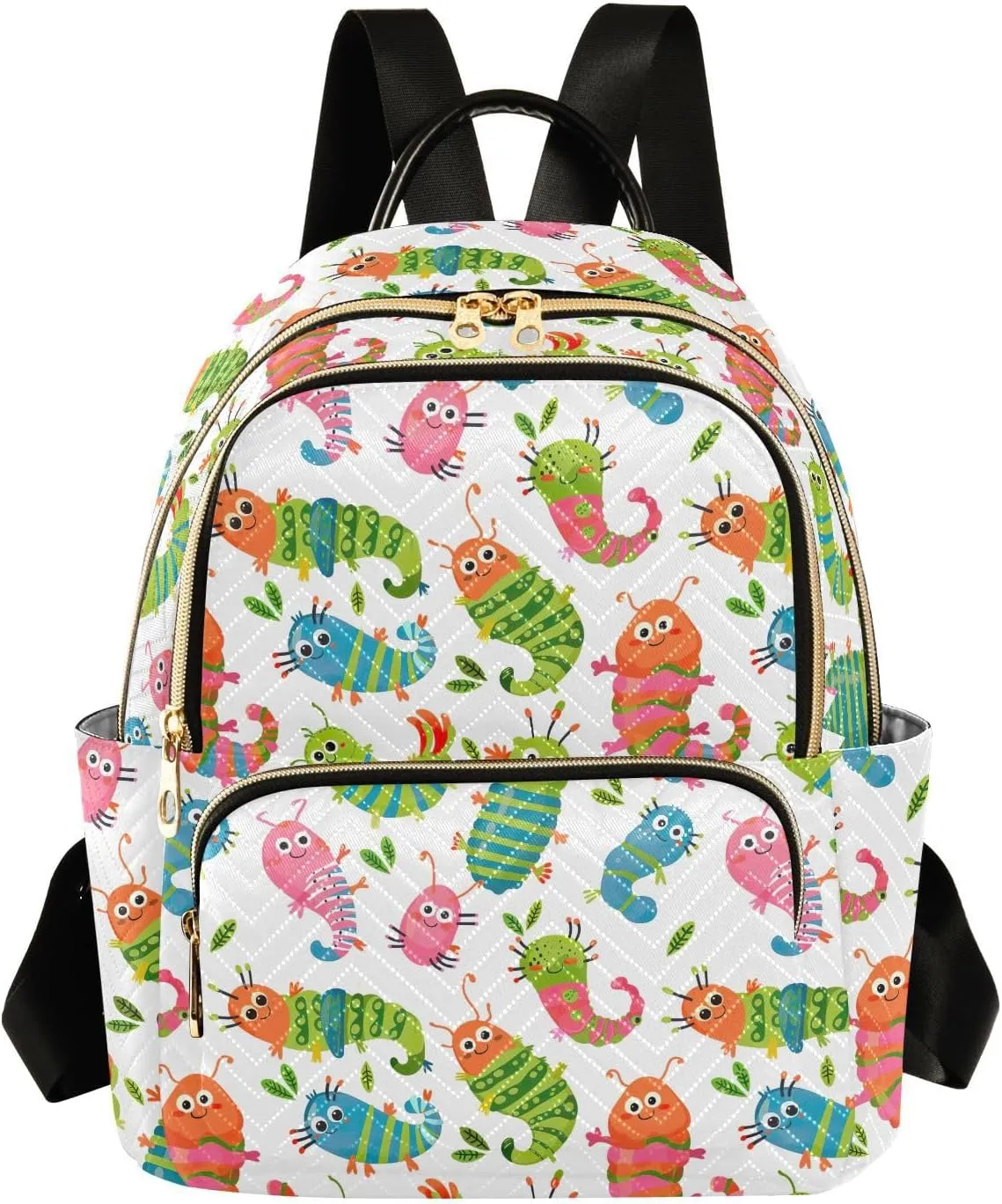 ODAWA Back Pack Purse, Anti-theft Work Backpack Cute Caterpillar Travel Bag for Women Travel Backpack Lightweight