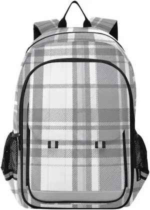 ODAWA Gray Plaid Backpacks for School Girls Book Bags Teens Child Elementary School Bag Girls Boys Backpack