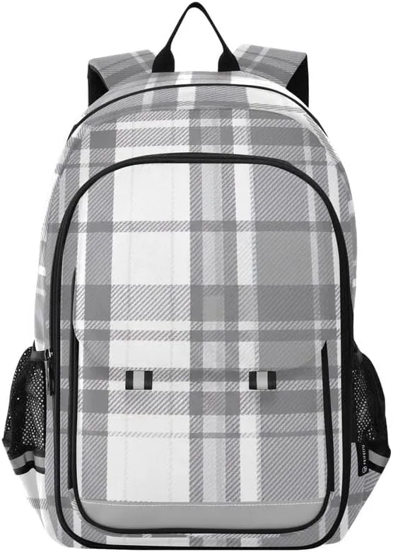 ODAWA Gray Plaid Backpacks for School Girls Book Bags Teens Child Elementary School Bag Girls Boys Backpack